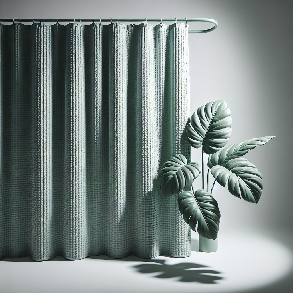 Dynamene Sage Green Shower Curtain - Waffle Textured Heavy Duty Thick Fabric Shower Curtains for Bathroom, 256GSM Luxury Weighted Polyester Cloth Bath Curtain Set with 12 Plastic Hooks，72Wx72H,Green | Best Sellers