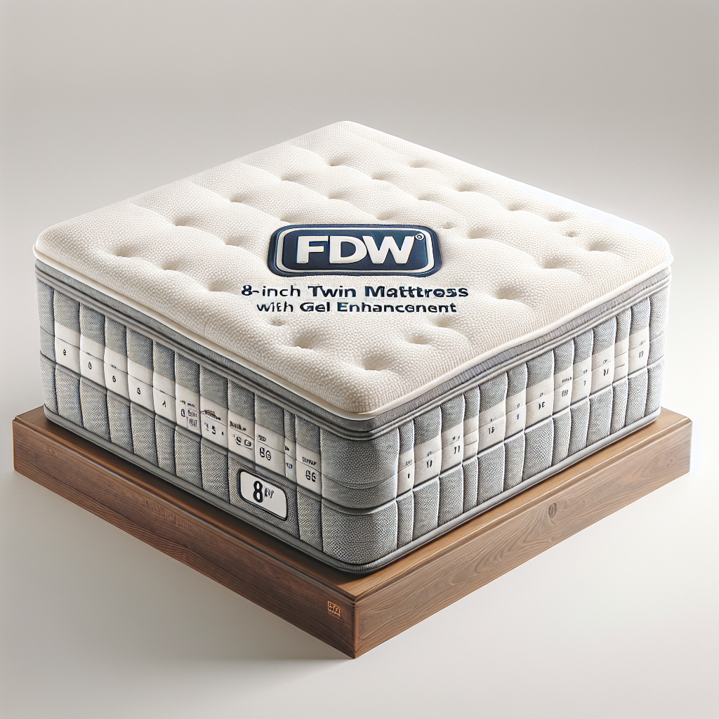 FDW 8 inch Twin Mattress Gel Memory Foam Mattress for Cool Sleep & Pressure Relief, Medium Firm Mattresses CertiPUR-US Certified/Bed-in-a-Box/Pressure Relieving (8 in, Twin)