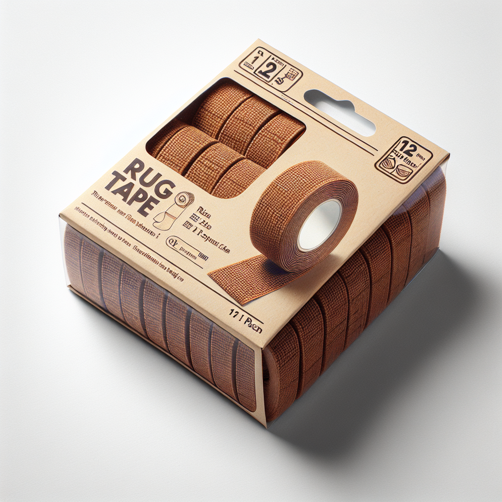 Rabenda 12 Pcs Rug Tape, Non Slip Rug Pads Grippers for Hardwood Floors and Tiles, Reusable Carpet Tape for Area Rugs, Double-Sided Adhesive Rug Stickers Keep Corners Flat (Black) | Best Sellers