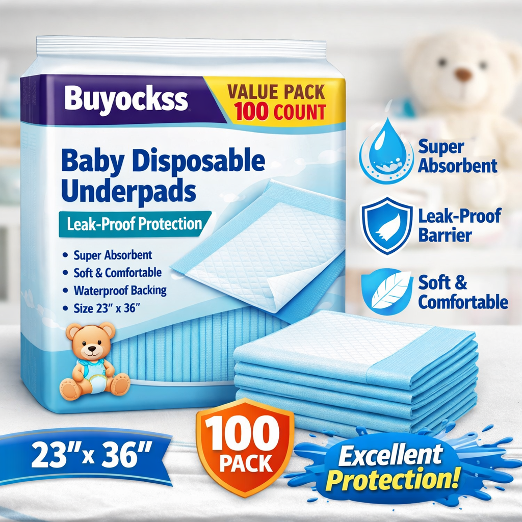 Disposable Underpads 100 Count Changing Pad Liners 13 x 18 inch Chucks Waterproof Bed Pads