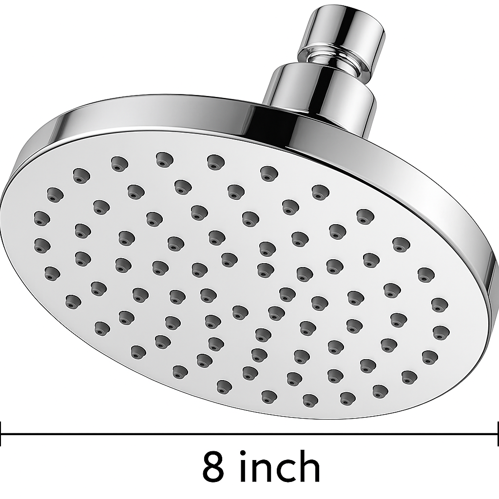SparkPod Shower Head - High Pressure Rain - Premium Quality Luxury Design - 1-Min Install - Easy Clean Adjustable Replacement for Your Bathroom Shower Heads (Luxury Polished Chrome, 8 Inch Round)