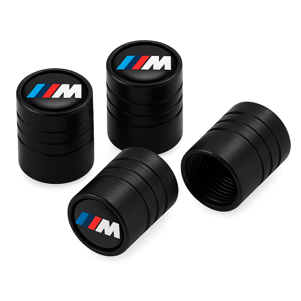 Tire Valve Stem Caps, Compatible with BMW M Series Stem Cap Universal Car Air Cover Car Accessories for Cars, SUV, Truck, Motorcycles 4pcs （Black）